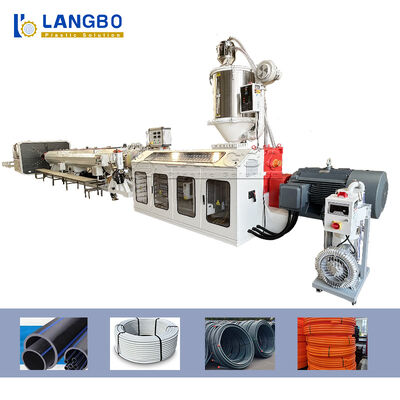 Kalite  Natural Gas Pe Pipe Production Line , Single Screw Extruder Hdpe Pipe Machine fabrika