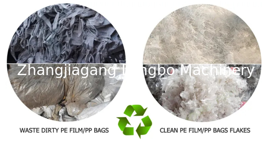 Atık Plastik PE PP Film / Çanta Geri Dönüşüm Makinesi 380V 14mm