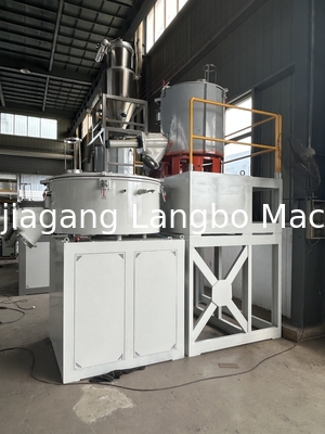 PVC hammaddesi karıştırmak için 500/1000 paslanmaz çelik plastik karıştırıcı kombinasyonu