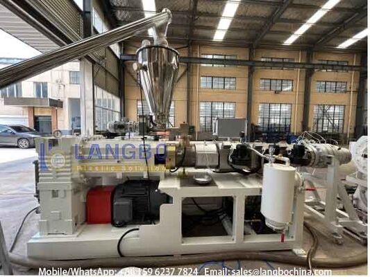 50-200mm PVC-U boru çıkartma hattı 80/156 55kw entegre vites kutusu ve  motoru ile