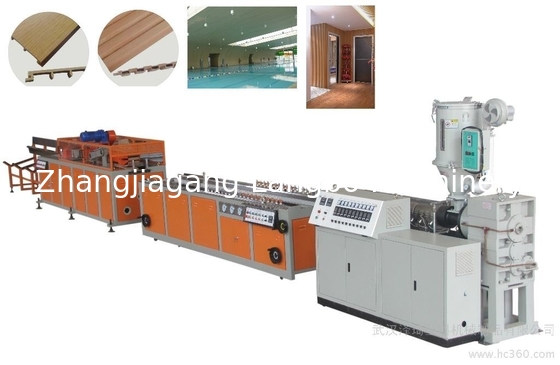 Ahşap Plastik PVC WPC Kapı Çerçevesi Üretim Hatı Çakmak Kesicisi Ve 400kg/saat Çıkış Kapasitesi