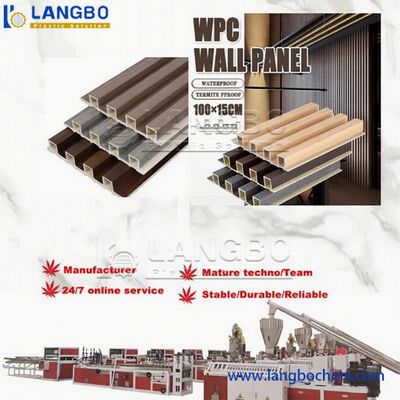 PVC Fluted Dekorasyon Panel Extrusion Line 51/105 Konik Çift vidali Ekstrüder 350KG/H Kapasite ve Otomatik Çakmak Kesimi
