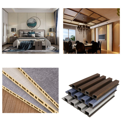 Dahili Dış Dekorasyon WPC Fluted Panel Yapma Makinesi WPC Duvar Paneli Ekstrüzyon Hat Yapma Makinesi